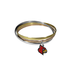 Louisville Cardinals Tri-color Bangle Bracelet